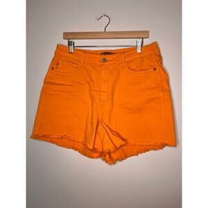 Judy Blue Orange Tennessee Garment Dyed Distressed High Waisted 5 Inch Shorts 2X
